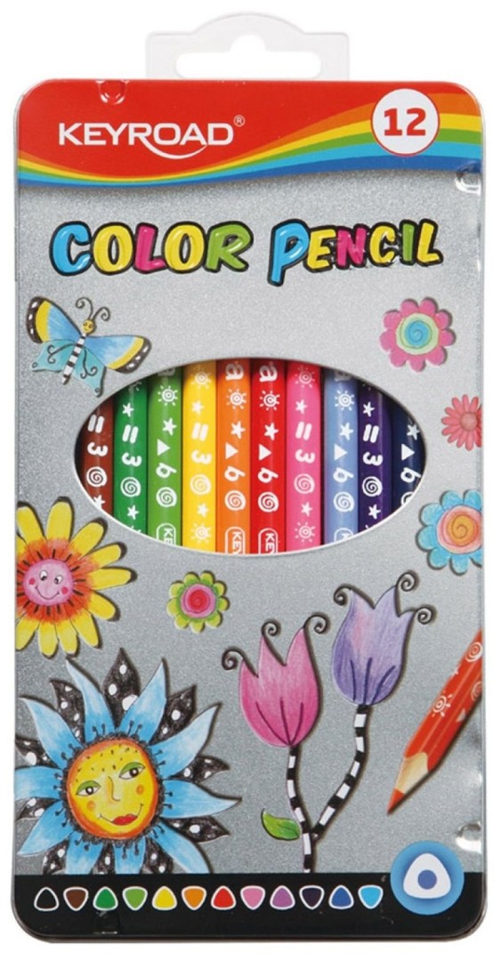 Keyroad Color Pencils X12 Long Metal Box