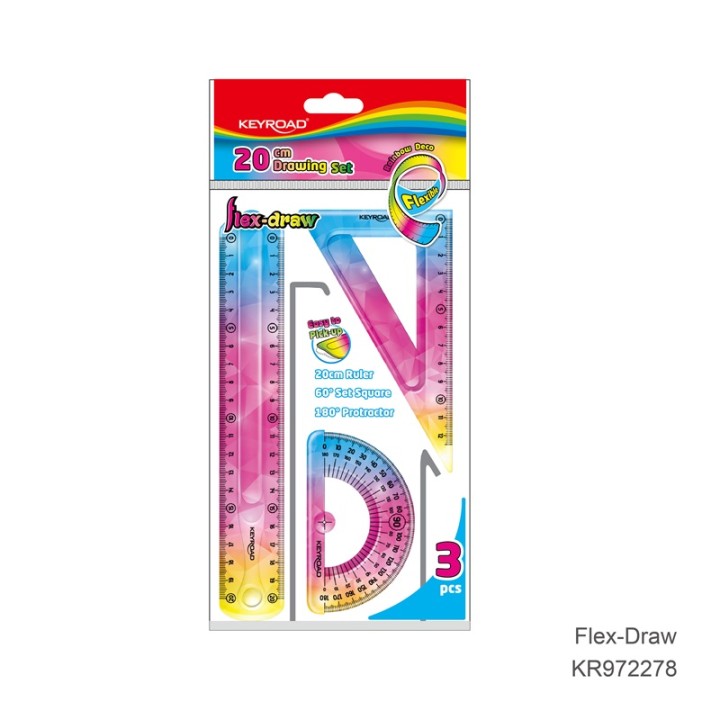 Keyroad Geometry Set 20Cm Deco Printed Flexible 3Pc