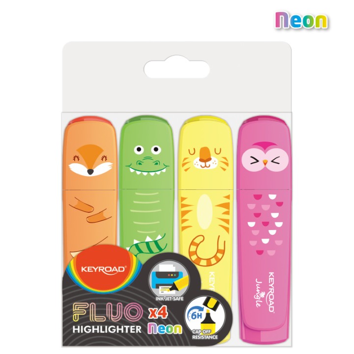 Keyroad Highlighters Funny Faces Keyroad Set Of 4