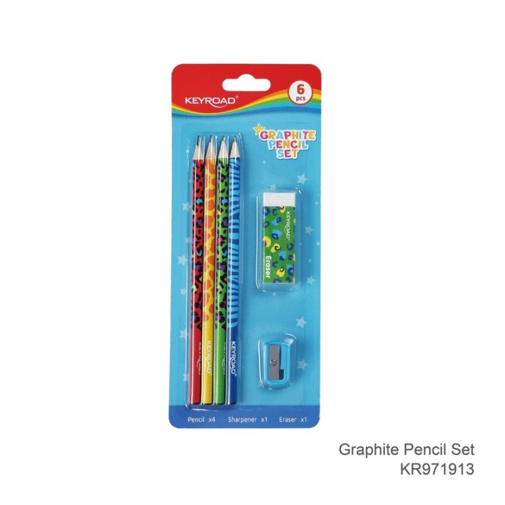 Keyroad Hb Black Pencil Set-Safari Fun