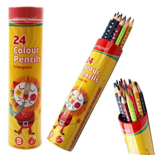 Keyroad Color Pencil Tin Tube 24 Pcs