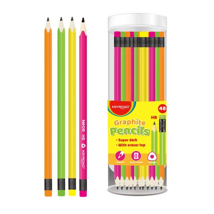 Keyroad Pencil Hb With Eraser Top Pack Of 48