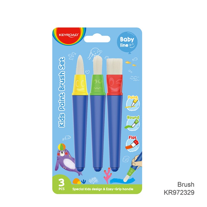 Keyroad Early Age Kids Paint Brush 3Pc Set