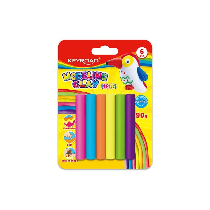 Keyroad Modeling Clay 15G 6 Neon Colors