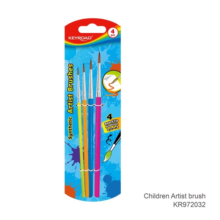 Keyroad Painting Brush Round Tip 4Pcs Set (0,2,4,8)