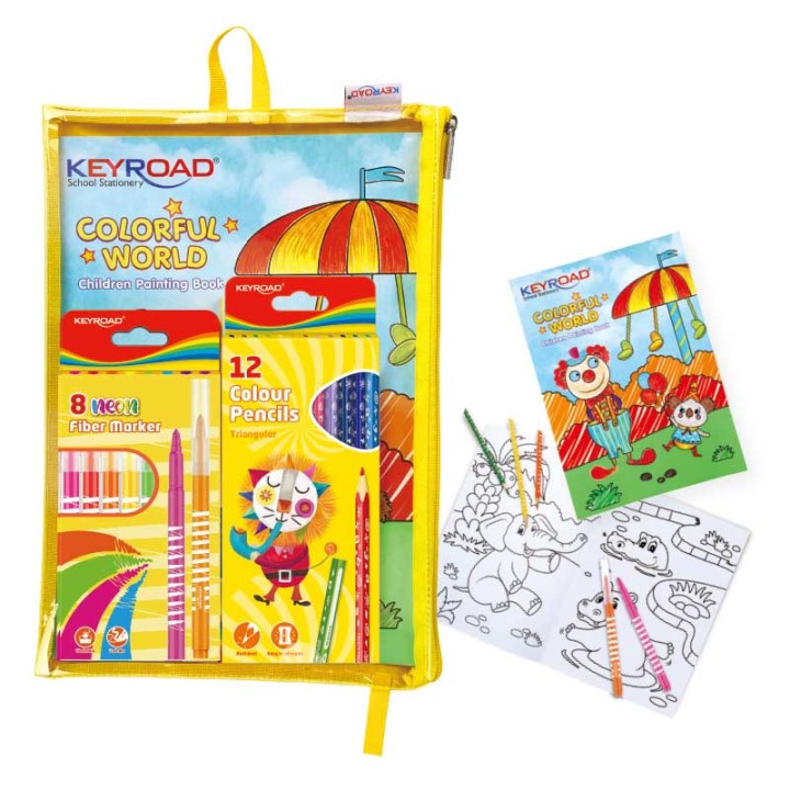 Keyroad Colouring Bag With 8Pcs Noen Fiber Marker