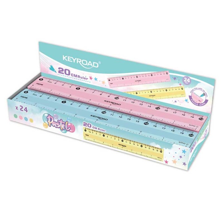 Keyroad Ruler Pastel Color 20Cm
