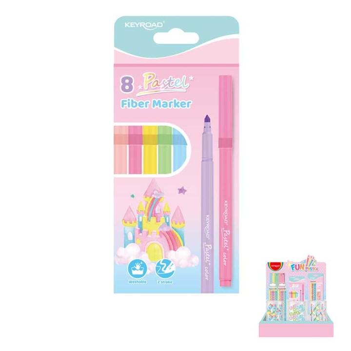 Keyroad Pastel Color Fiber Markers