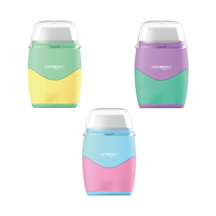 Keyroad Pastel Color 2-Hole Sharpener With Eraser