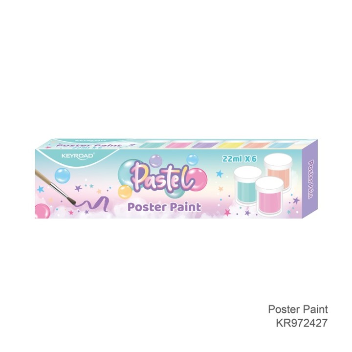 Keyroad Tempera Pastel Color 6Pcs With Brush In Box