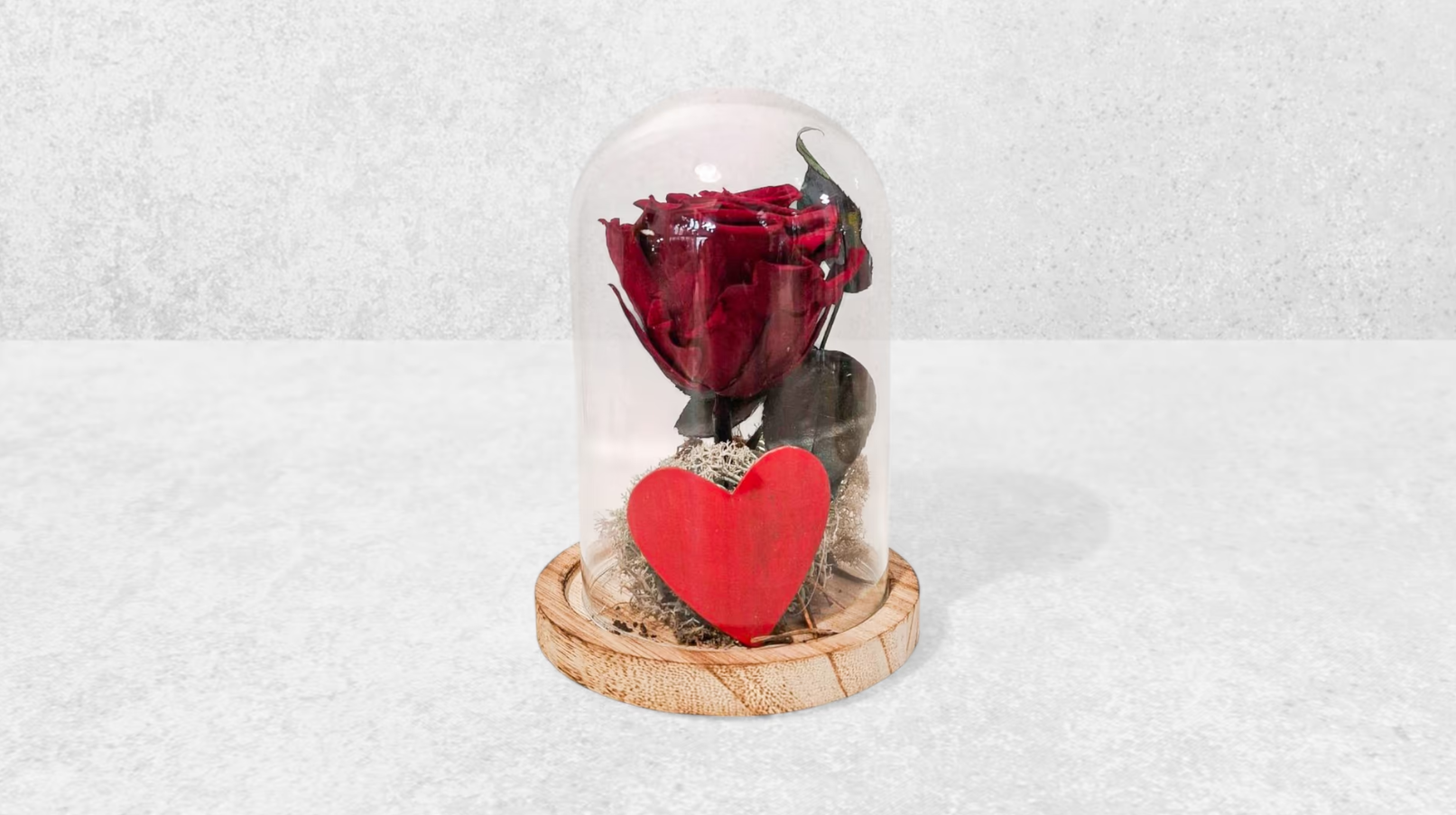 Forever Single Red Rose in a Glass Dome