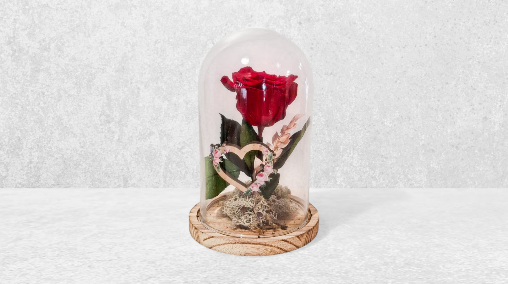 Forever Single Red Rose in a Big Glass Dome