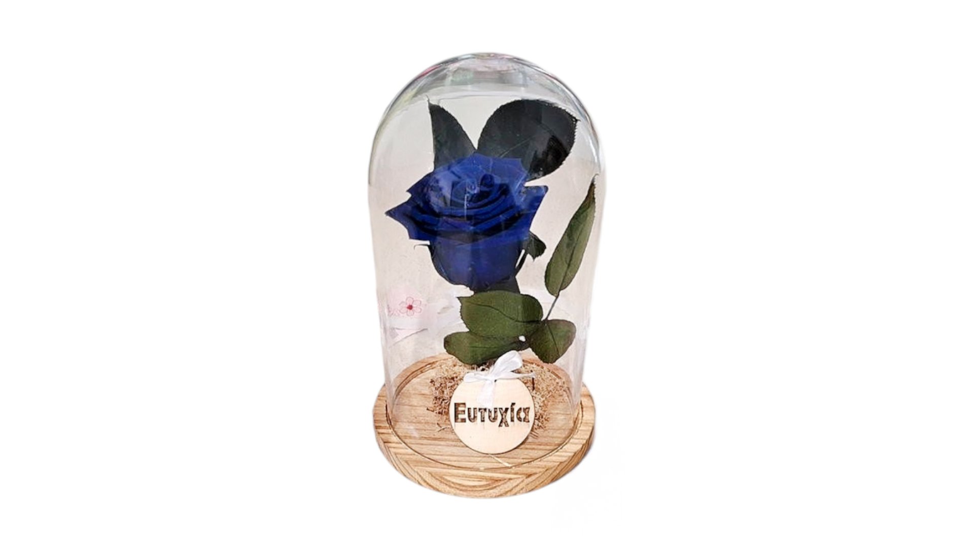 Forever Single Blue Rose in a Big Glass Dome