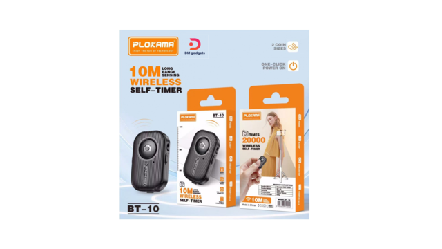 380B1#Plokama®BT-10 Wireless Self-Timer Long-Range Sending 10m Black