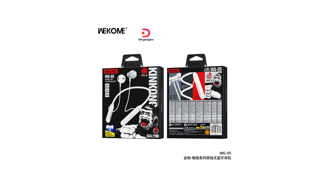 456J#WECOME® WG-05 Neckband Wireless Earphones – White