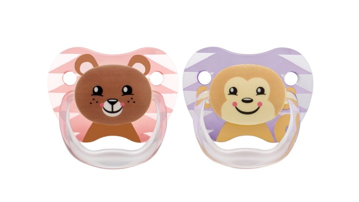 Dr. Brown's Girl Pacifier Animal Faces (6-18) 2 Pack
