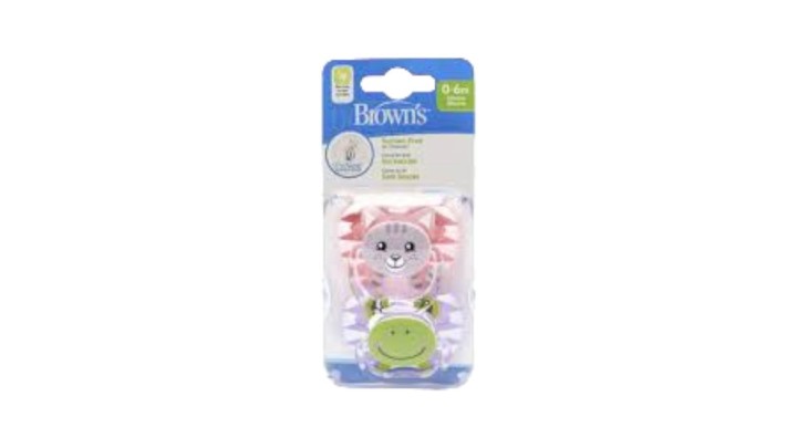Dr. Brown's Girl Pacifier Animal Faces (0-6) 2 Pack
