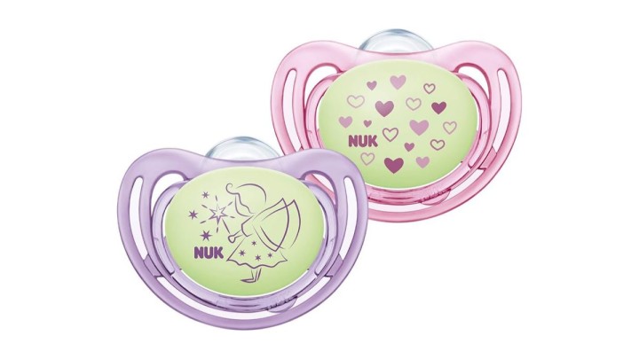 Nuk Silicon Soother S1 Space Night Girl 2 Pack