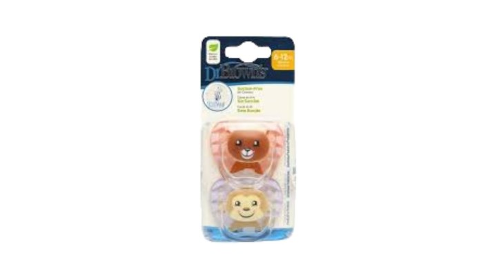 Dr. Brown's Girl Pacifier Animal Faces (6-12) 2 Pack