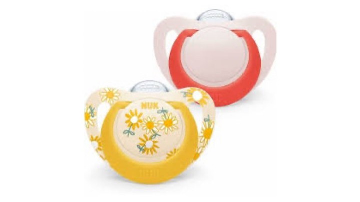 Nuk Silicon Soother S2 (Star) 2 Box Yellow-Pink