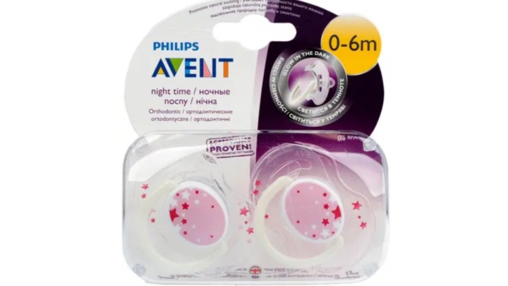 Avent Soother Night 0-6m Girl X 2