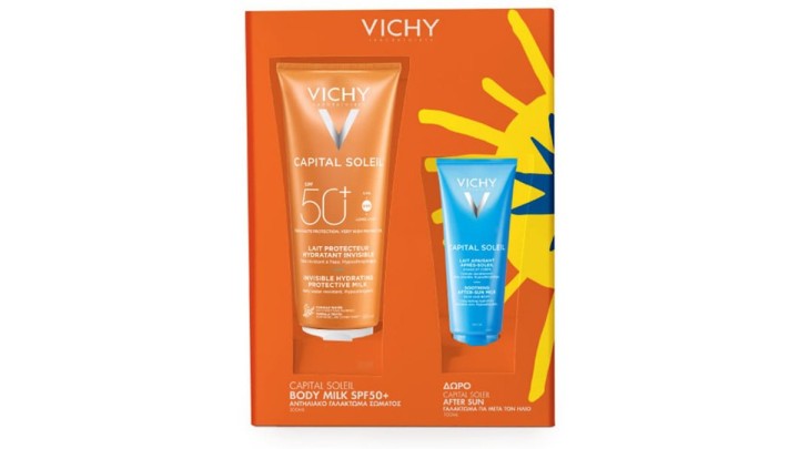 Vichy Capital Soleil Body Milk SPF50+ 300mL & Gift Soothing After - Sun 100mL