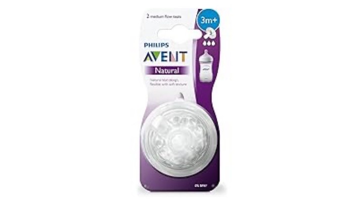 Avent Natural Silicone Teats 3 Hole X 2