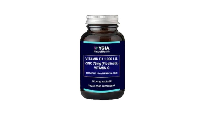 Ygia Vitamin D3 1000 IU & Zinc 75mg & Vitamin C 60 Caps
