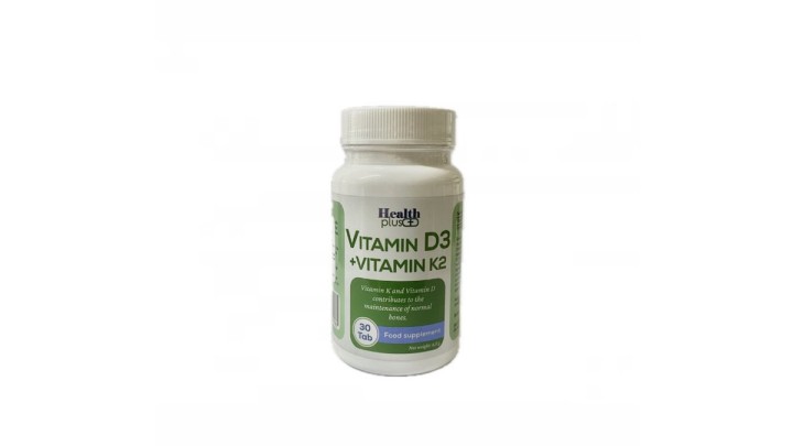 Health Plus Vitamin D3 4000 IU+ Vitamin K2 100mcg 30Tabs