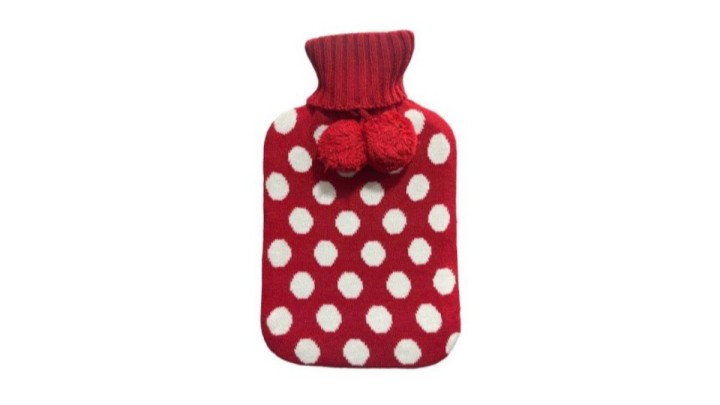 Avivo Hot Water Bottle Red With White Dots 2L