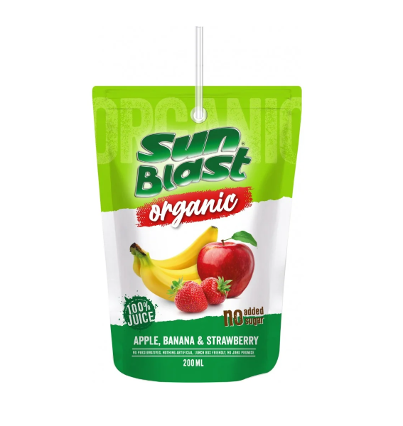 Sun Blast, Apple Banana Strawberry Juice 200ml Bio
