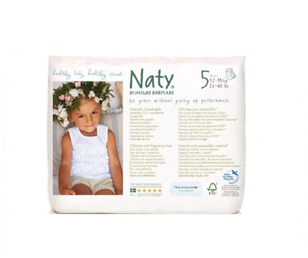 Naty, Baby Nappies Junior 20 Tem No5 12-18Kg