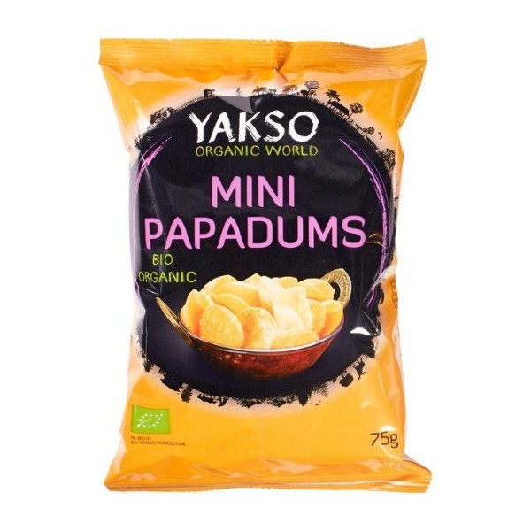 Yakso, Mini Papadums Chips 75G Bio