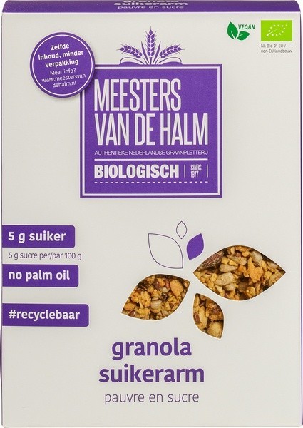 Meesters Van De Halm, Granola Low Sugar 350g Bio