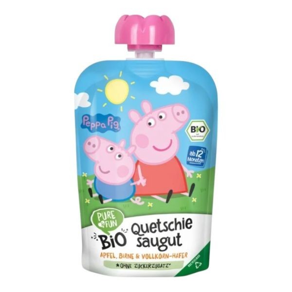 Disney, Peppa Pig Fruit Puree Mix Fruit With Oats 100g Bio