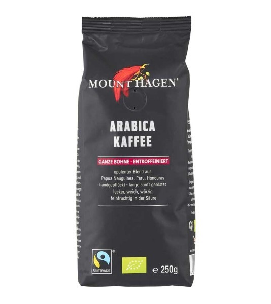 Mount Hagen, Roasted Coffee Beans Arabica Decaffeinated 250g Bio