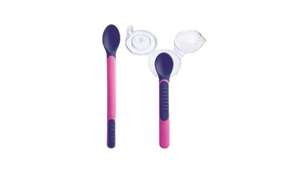 Mam Heat Sensitive Spoon & Cover 6M+ Purple-Pink Color