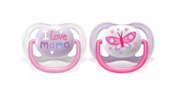 Avent Ultra Air Soother 0-6m Girl X2