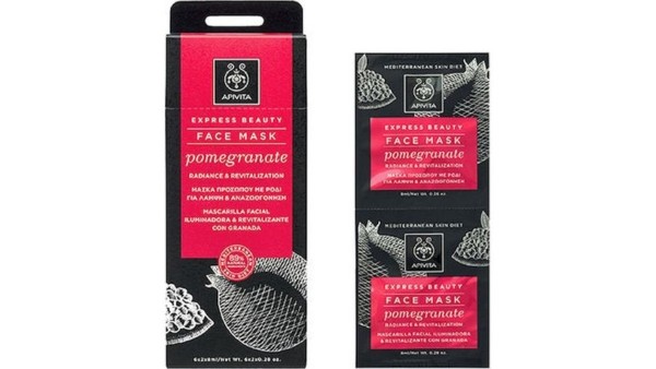 Apivita Express Beauty Pomegranate Face Mask 2X8mL