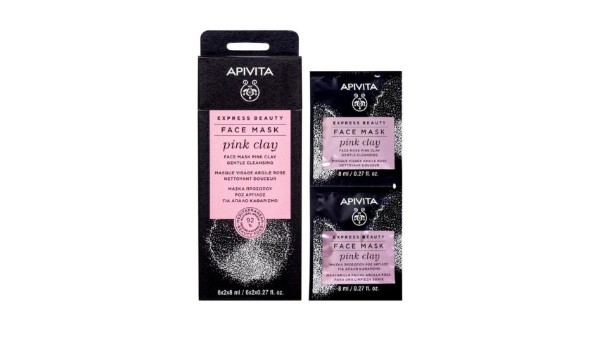 Apivita Express Beauty Pink Clay Face Mask 2x8mL