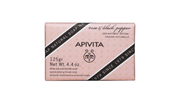 Apivita Natural Soap Rose & Black Pepper 125gr