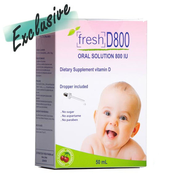 Fresh D800 Oral Solution 800 IU Drops Cherry Flavour