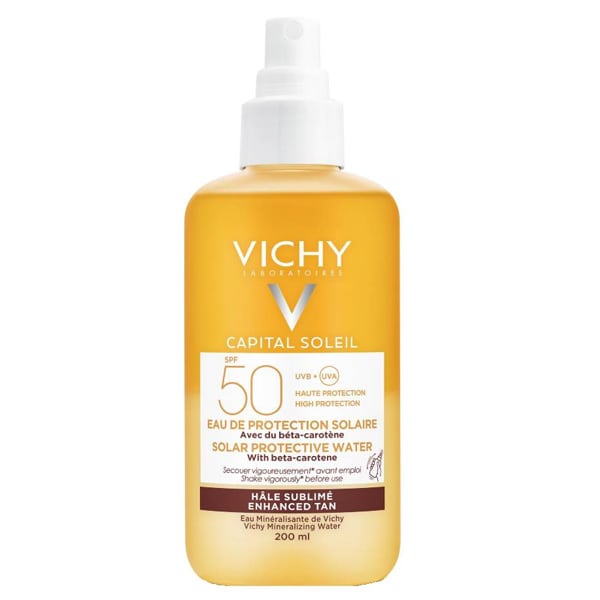 Vichy Ideal Soleil Αντηλιακό Νερό Προστασίας - Λαμπερό Μαύρισμα Spf50 200ml