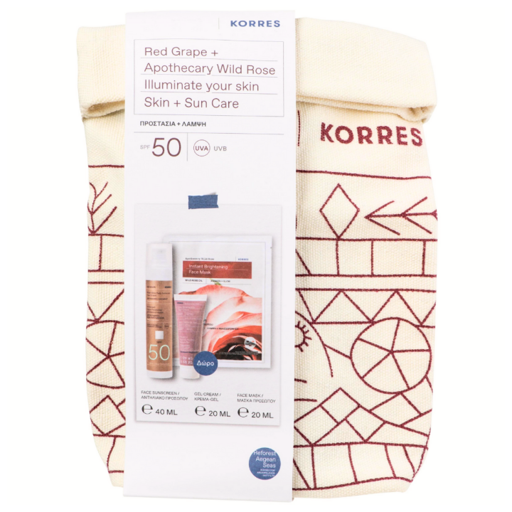 Korres Red Grape Apothecary Wild Rose Illuminate Your Skin Skin + Sun Care Set