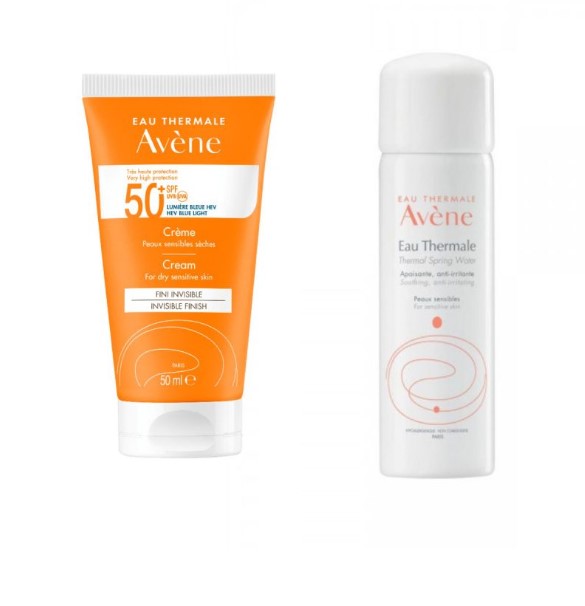 Avene Cream For Dry Skin Spf50+, 50ml & Thermal Spring Water, 50ml