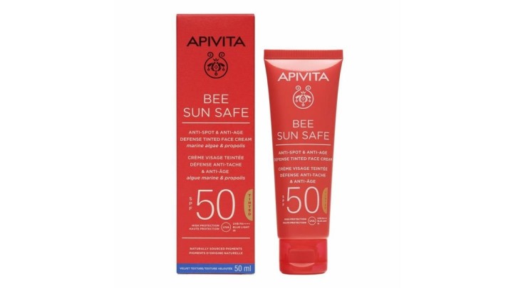 Apivita Bee Sun Safe Anti-Spot & Anti-Age Defense Tinted Face Cream SPF50 50mL