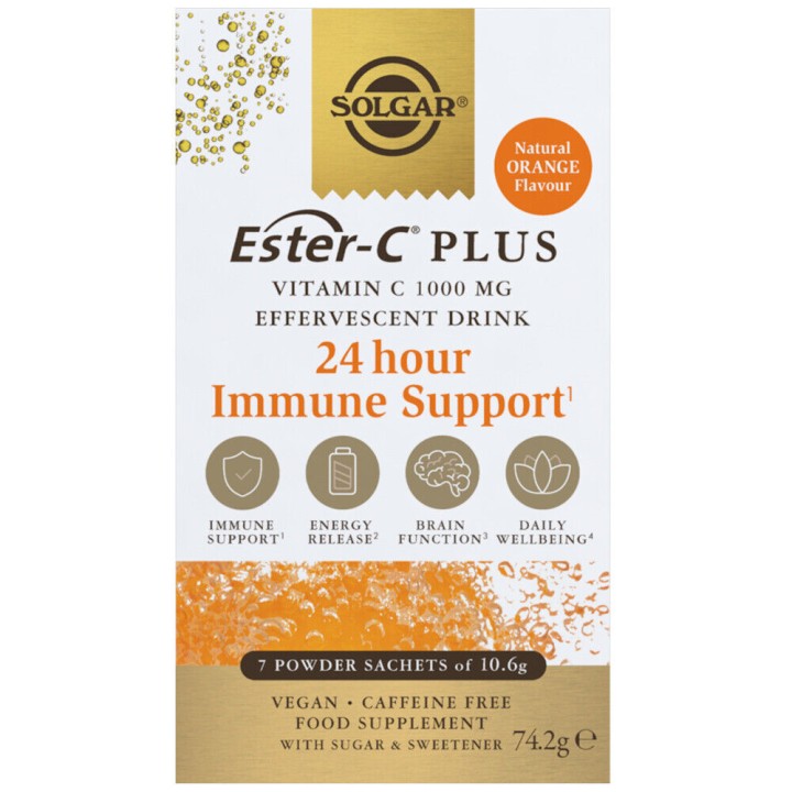 Solgar Ester-C Plus Vit C 1000mg Immune Support Orange Sachets 7x10.6gr