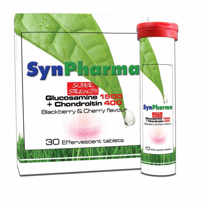 Synpharma Glucosamine 1500 + Chondroitin 400mg 30Effervescent Tablets