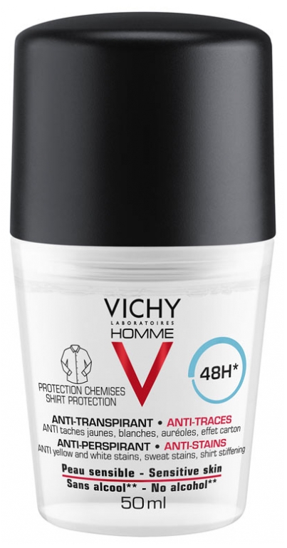 Vichy Men Homme Deo Roll-On Anti-Stains 48H 50mL