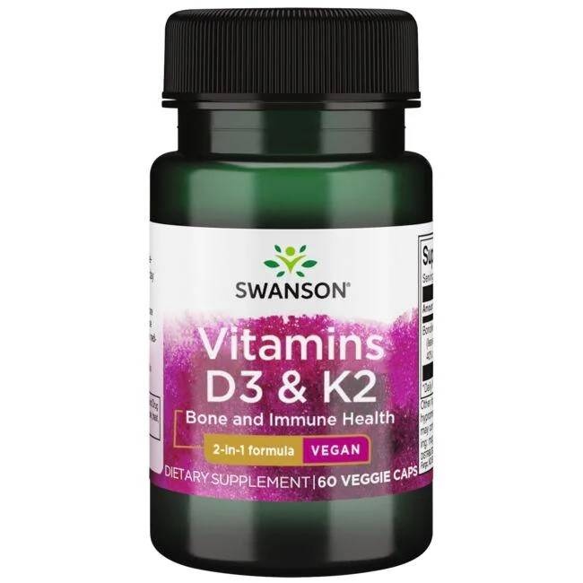 Swanson, Vitamins D3 & K2 60 Veggie Caps
